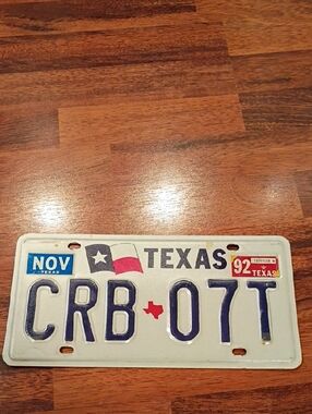 Texas license plate 1992